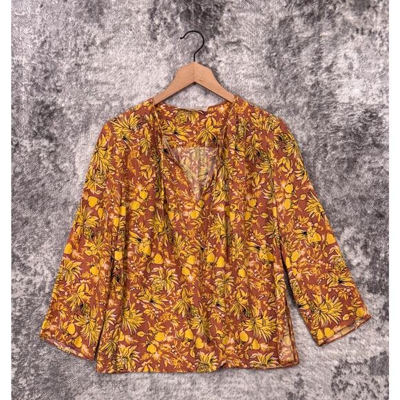 Vanessa Bruno Top 36 / US 2 - 4 Womens Floral Pop Over Blouse - Picture 1 of 9